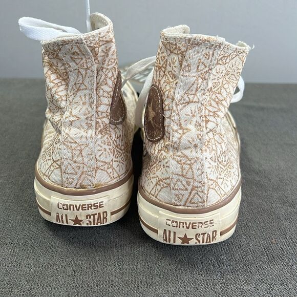 Converse High Tops Unique Cream and Glittery Gold W6 - Picture 8 of 9
